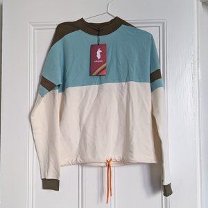 Cotopaxi Bandera Sporty Vibes Women's Sweatshirt, S, in sea glass and bone